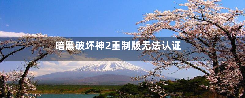 暗黑破坏神2重制版无法认证