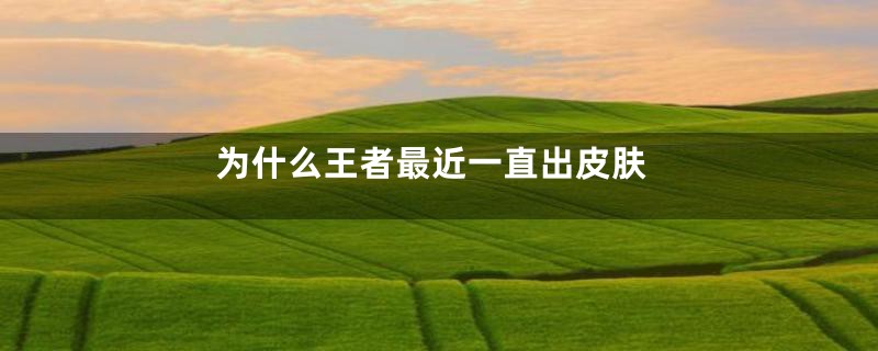 为什么王者最近一直出皮肤