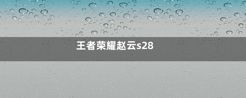 王者荣耀赵云s28