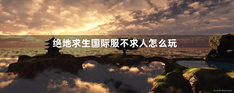 绝地求生国际服不求人怎么玩
