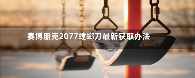 赛博朋克2077螳螂刀最新获取办法