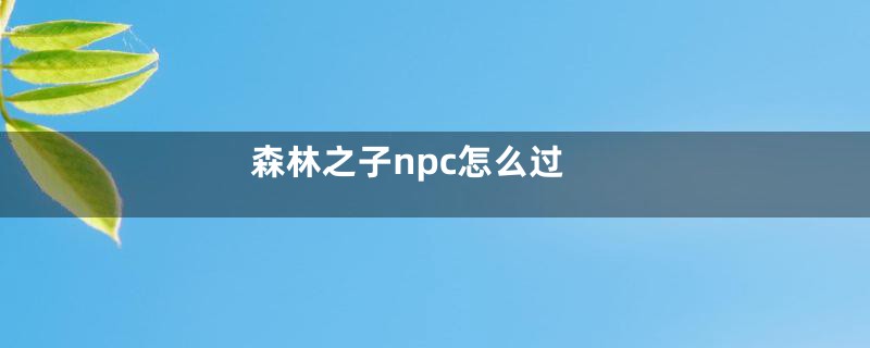 森林之子npc怎么过
