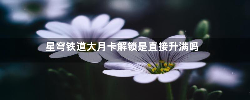 星穹铁道大月卡解锁是直接升满吗
