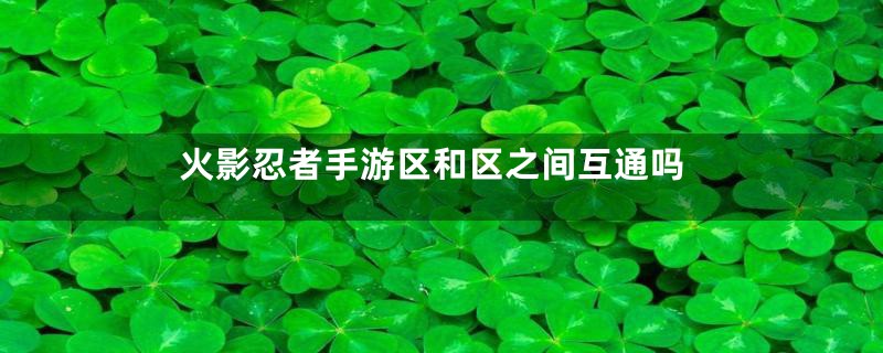 火影忍者手游区和区之间互通吗