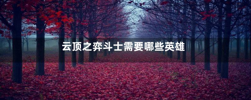 云顶之弈斗士需要哪些英雄