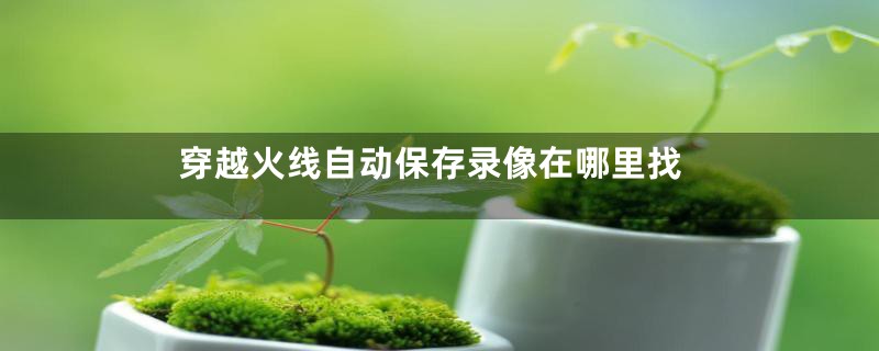 穿越火线自动保存录像在哪里找