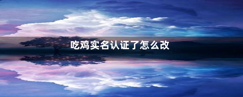 吃鸡实名认证了怎么改