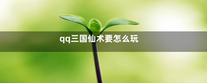 qq三国仙术要怎么玩