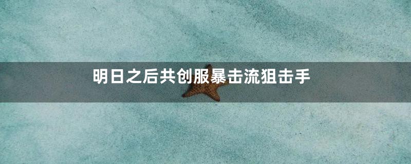 明日之后共创服暴击流狙击手