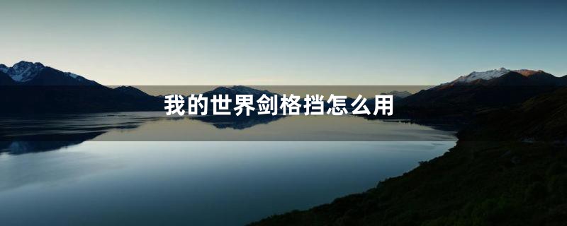 我的世界剑格挡怎么用