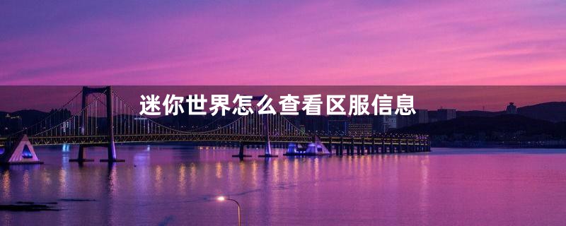 迷你世界怎么查看区服信息